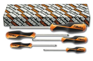 Wkrętaki płaskie wąskie Beta grip w zestawie