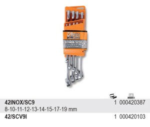 Klucze płasko-oczkowe wykonane ze stali nierdzewnej w zestawie