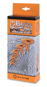 Klucze trzpieniowe kątowe z końcówką kulistą, wykonane ze stali nierdzewnej w zestawie