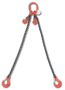 Zawiesia łańcuchowe dwucięgnowe, ze skracaczami łańcuchowymi, w skrzynce