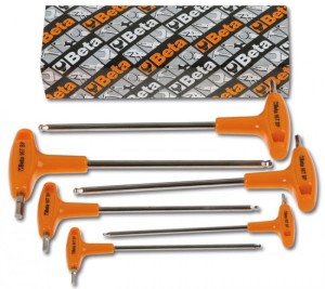 Klucze trzpieniowe kątowe z końcówką kulistą, z rękojeścią w zestawie Beta 96TBP/S6