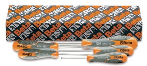 Wkrętaki płaskie wąskie, z rękojeścią kompozytową w zestawie