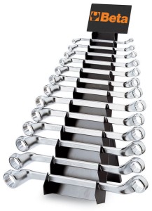 Klucze oczkowe odsadzone dwustronne w zestawie Beta 90SP13