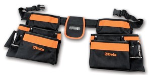 Kieszenie z nylonu podwójne na pasie, bez narzędzi