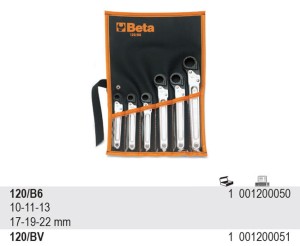 Klucze oczkowe jednostronne otwierane w zestawie Beta 120/B6