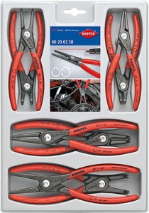 Zestawy precyzyjnych szczypiec do pierścieni osadczych sprężynujących Knipex 00 20 04 SB