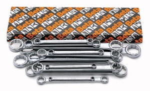 Klucze oczkowe dwustronne, proste w zestawie Beta 95/S8