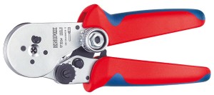 Szczypce z matrycą czterotrzpieniową do zagniatania styków wtykowych okrągłych Knipex 97 52 64