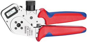 Szczypce z matrycą czterotrzpieniową do zagniatania styków wtykowych okrągłych Knipex 97 52 63 DG